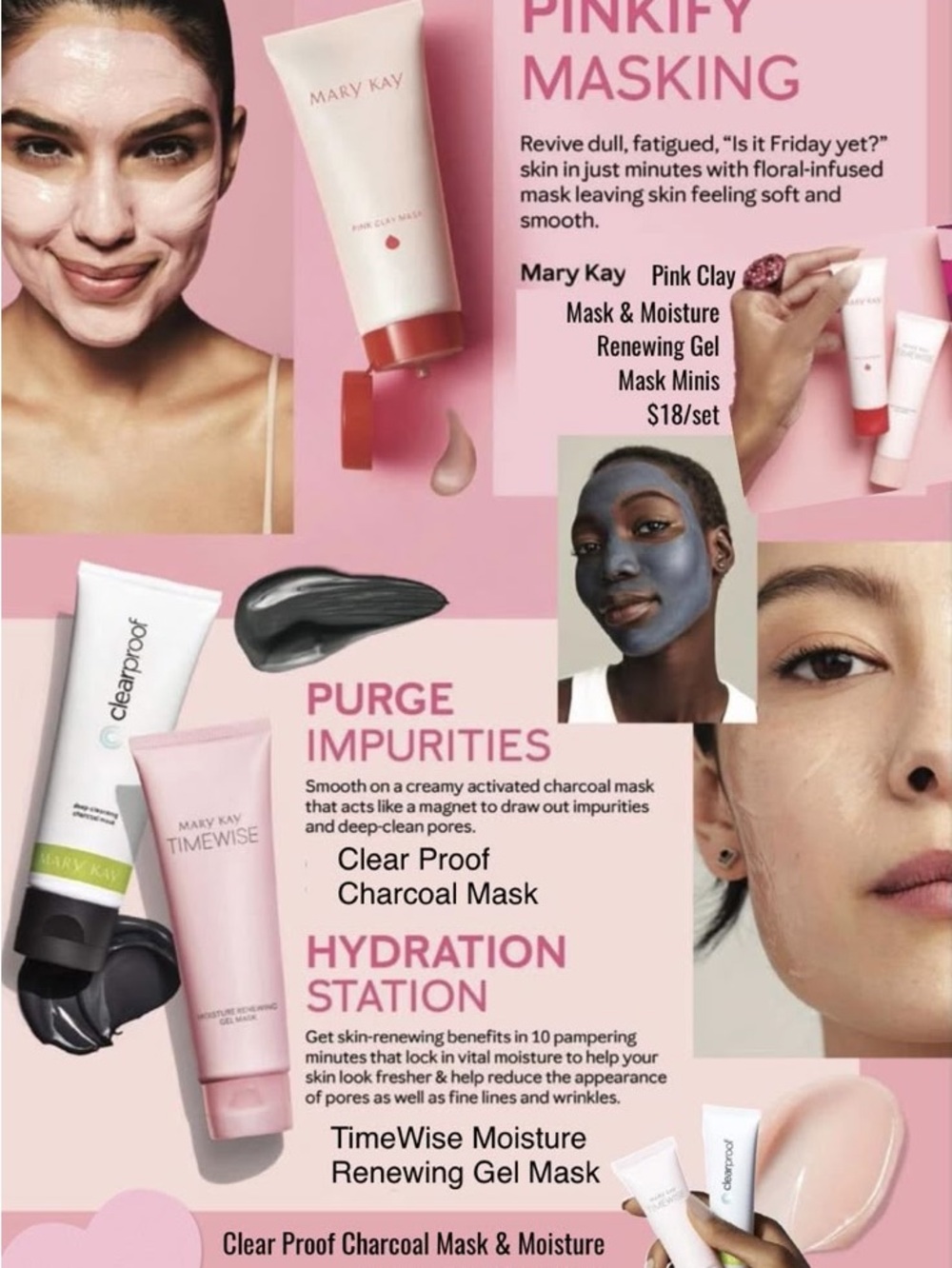Mary Kay Pink Clay Mask - Light Pink and Red Accents popular